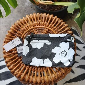 Aloha Collection Black and White Floral Small Pouch - NWT